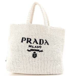 Prada Logo Tote Raffia Large #218881P22B